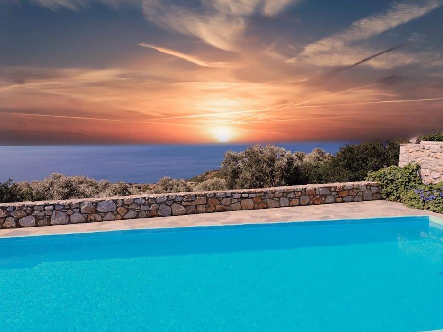 Villa Mavri Ruhige Private Pool Villa, Meerblick Agia Paraskevi  Esterno foto